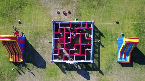 Holiday carnival event setup